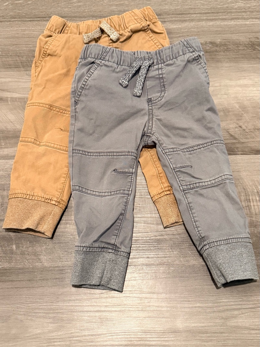 Neutral Gray & Tan Kids Jogger Pants – 2-Pack